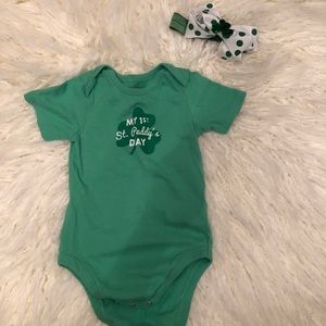 Children’s Place St Paddy’s Day Onesie and Bow